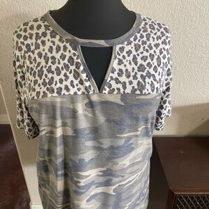 Leopard and Camo Print Women's Top